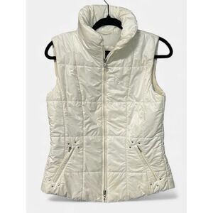 BOGNER Ski Puffer Vest RARE White Logo Stripe Quiet Luxury Preppy EU 36 US 6 S